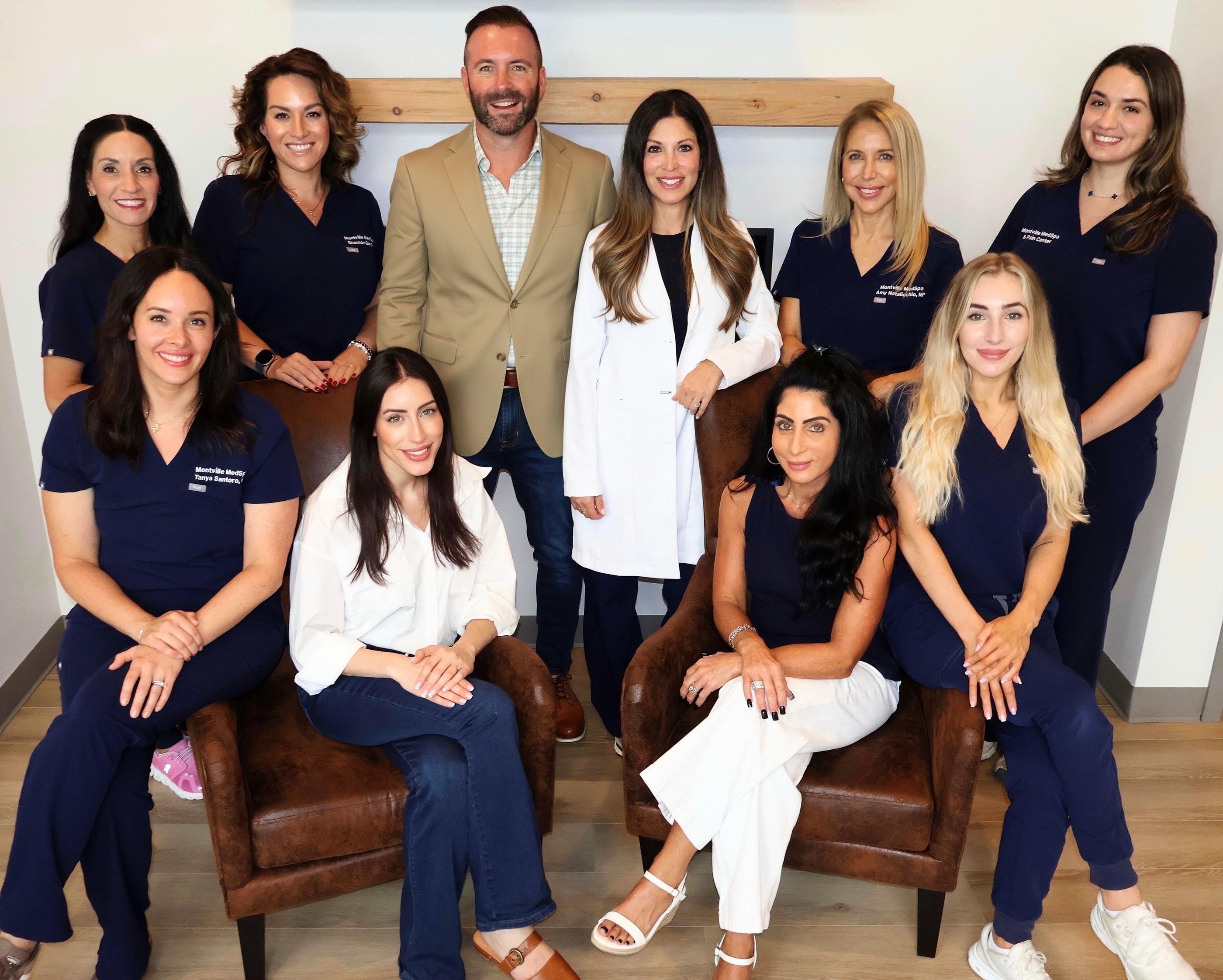 The Montville MedSpa & Pain Center team together in the practice's office in Montville, NJ