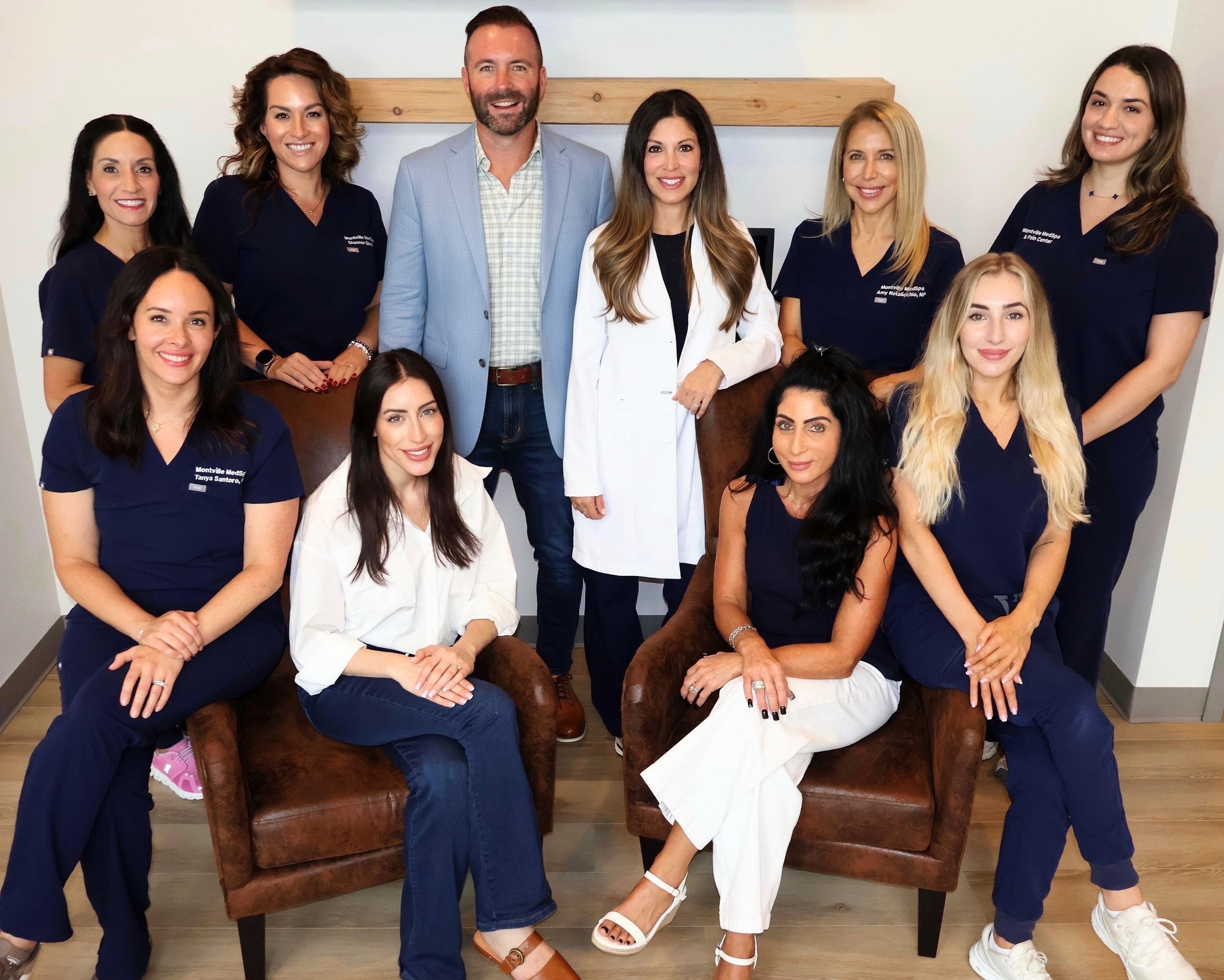 The Montville MedSpa & Pain Center team together in the practice's office in Montville, NJ